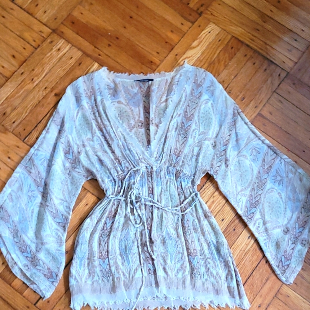 Elie Tahari Peasant Sheer Blouse